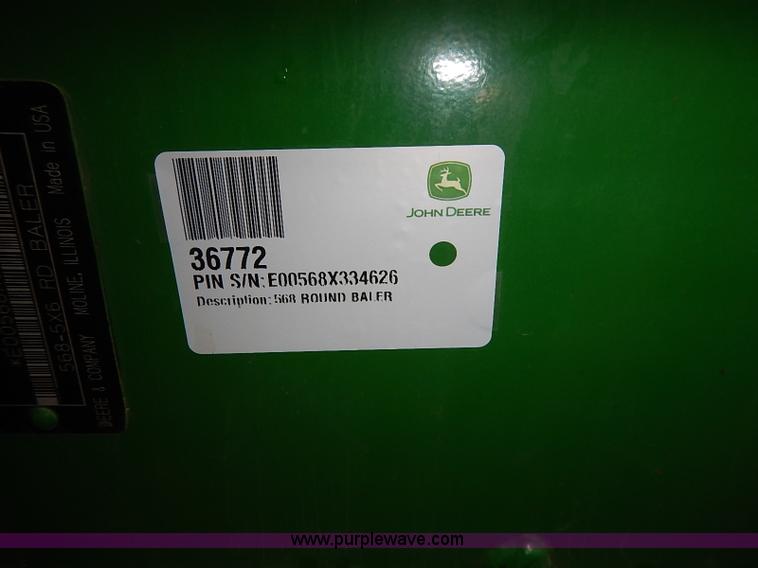 image for item I5390 2007 John Deere 568 round baler