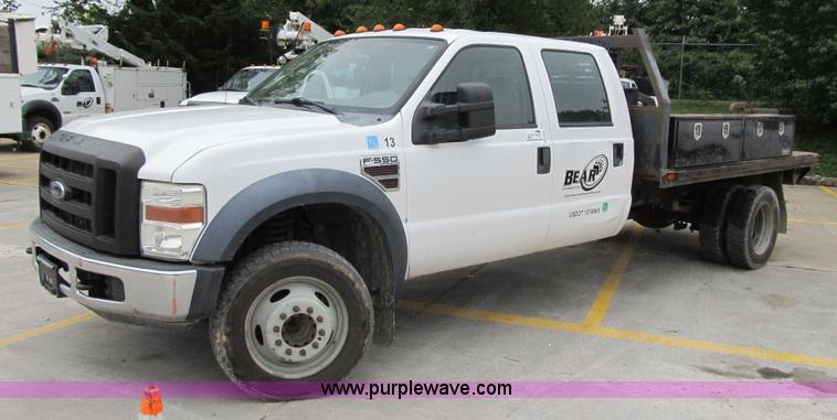 image for item G6526 2008 Ford F550 Super Duty XL Crew Cab flatbed truck