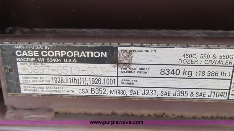 image for item G9091 1993 Case 550E long track dozer