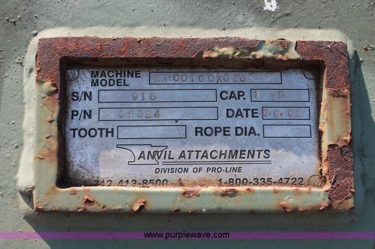 image for item H5599 Anvil Attachments MHC0100X036 clamshell bucket