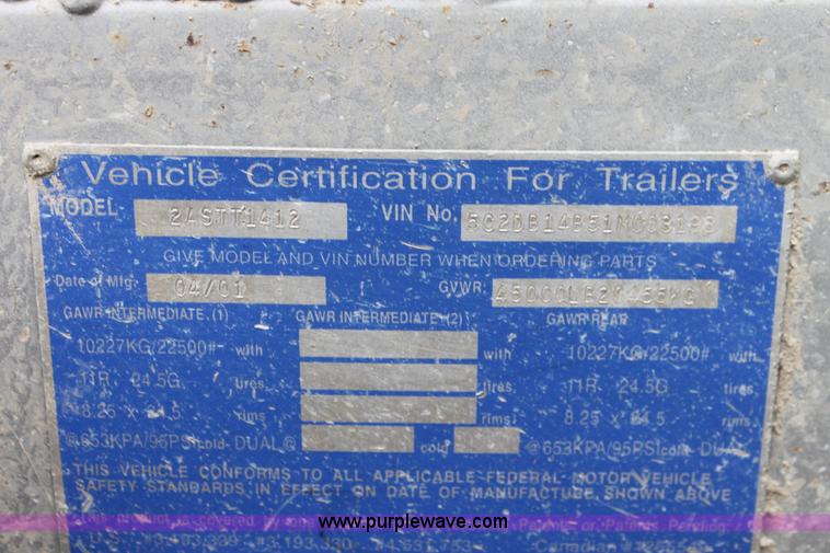 image for item H8824 2001 Clement pup dump trailer