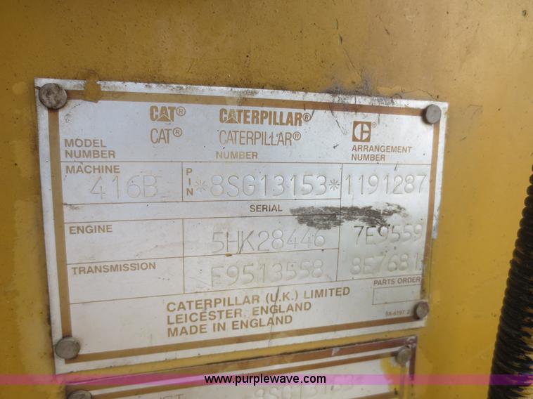 image for item I2210 1995 Caterpillar 416B backhoe