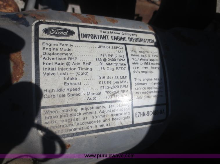 image for item AZ9143 1988 Ford 185F 7.8L turbo diesel engine