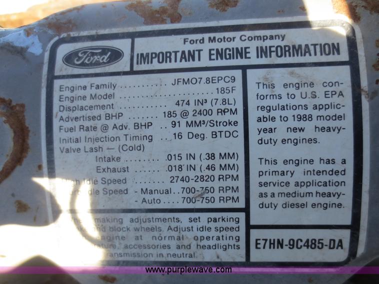 image for item AZ9143 1988 Ford 185F 7.8L turbo diesel engine