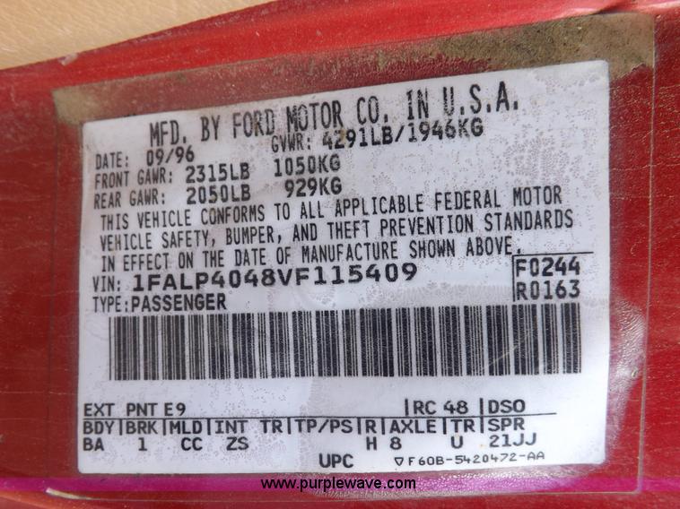 image for item H9057 1997 Ford Mustang