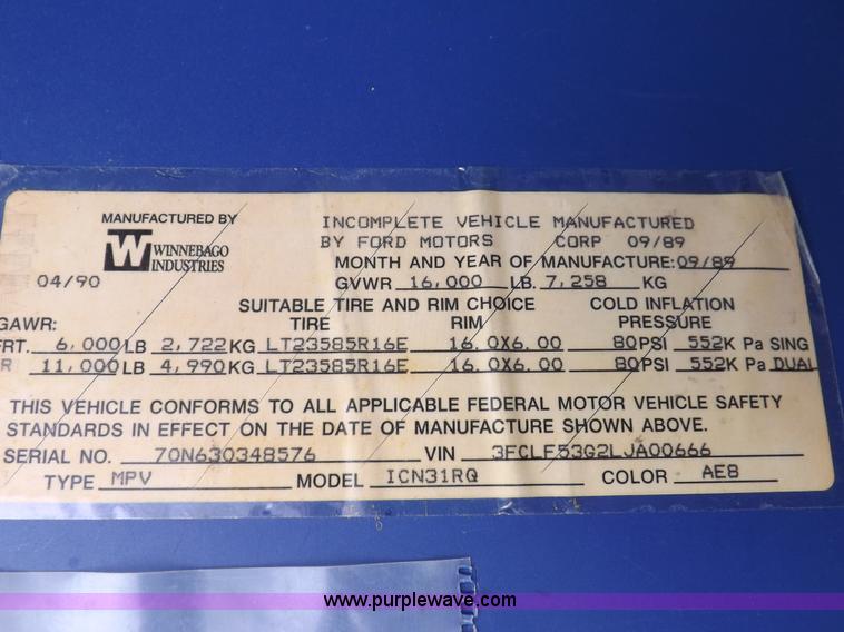 image for item H9059 1990 Itasca Sunflower Winnebago RV