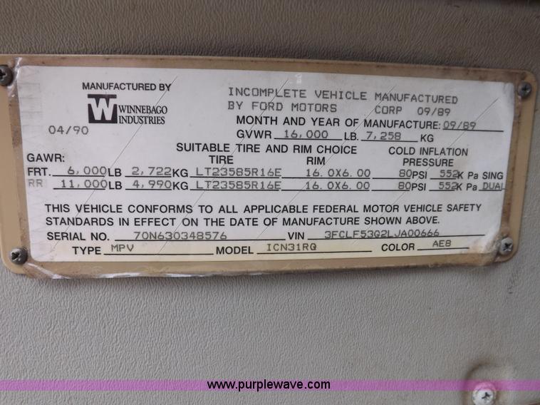 image for item H9059 1990 Itasca Sunflower Winnebago RV