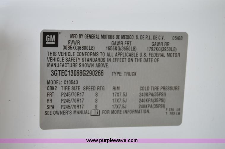 image for item I2947 2008 GMC Sierra 1500 pickup truck