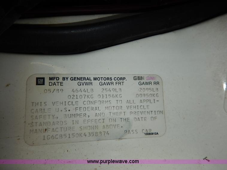 image for item I5371 1989 Cadillac DeVille Fleetwood
