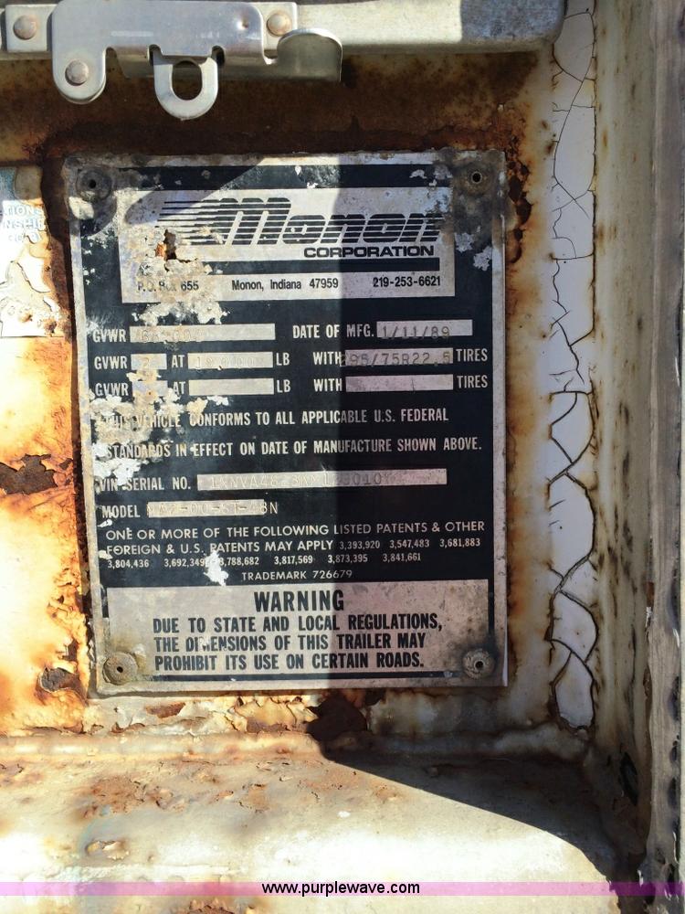 image for item D1269 1989 Monon storage semi trailer