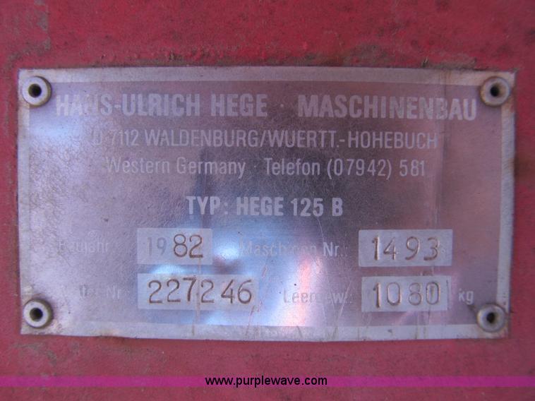 image for item H9437 Hans-Ulrich Hege 125B seed harvester
