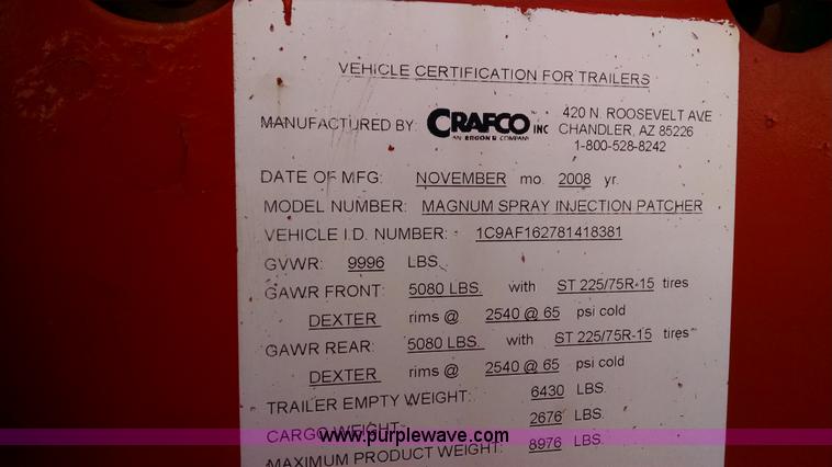 image for item AY9486 2008 Crafco Magnum spray injection patcher