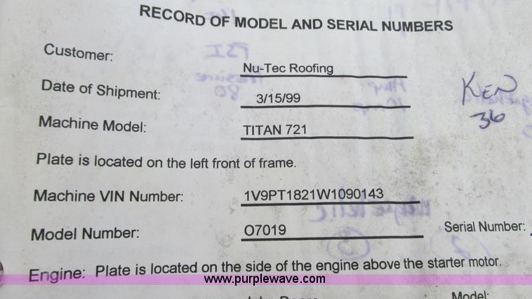 image for item G9092 1999 Vector 07019 vacuum trailer