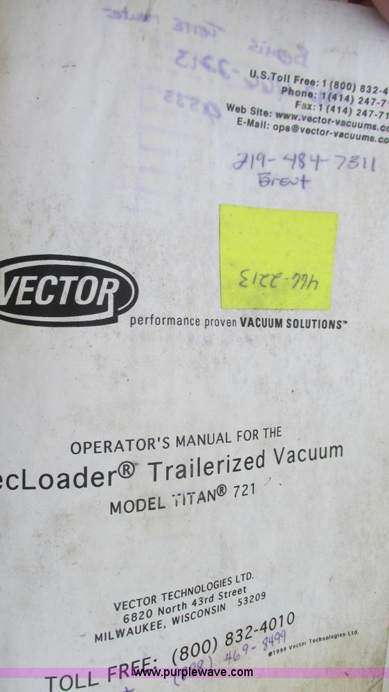image for item G9092 1999 Vector 07019 vacuum trailer