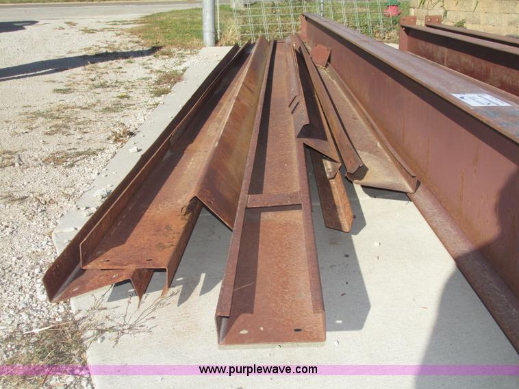 Red iron beams, perlins, and girts in Falls City, NE Item G9895 sold