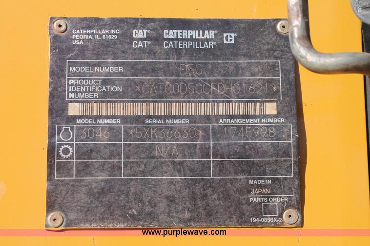 image for item H5538 2003 Caterpillar D5G XL dozer