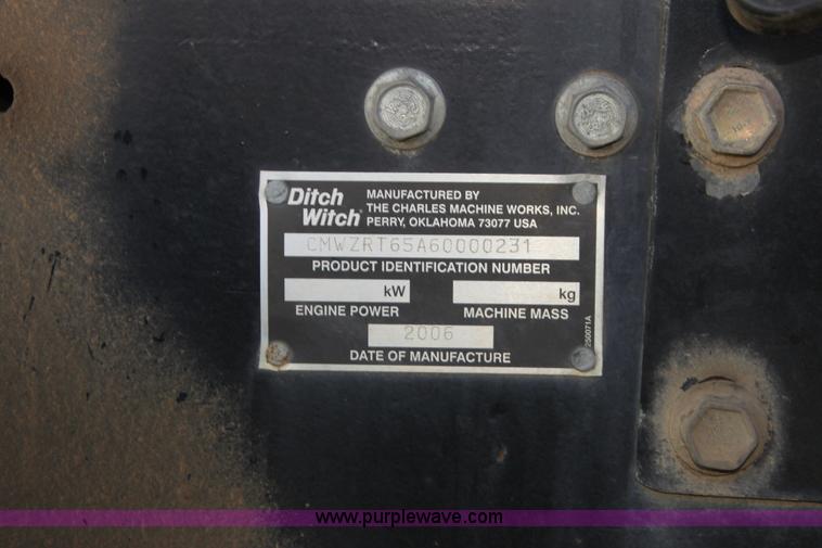 image for item H8815 2006 Ditch Witch ZRT65 trencher