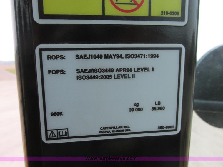 image for item I6050 2011 Caterpillar 980K wheel loader