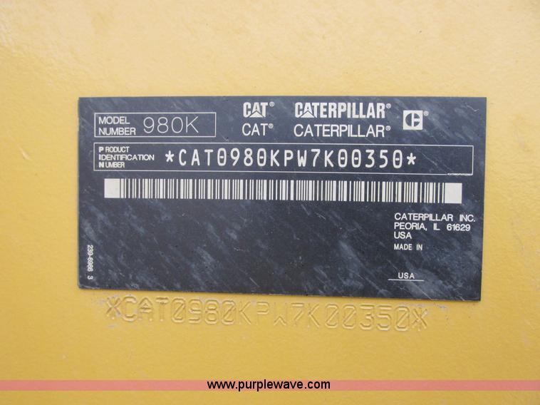 image for item I6050 2011 Caterpillar 980K wheel loader