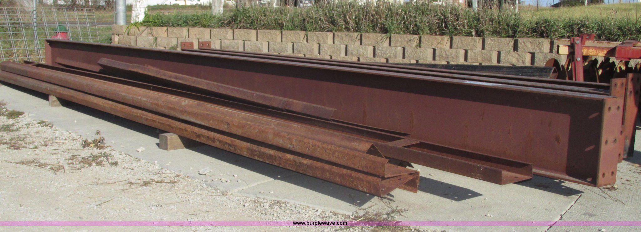 Red iron beams, perlins, and girts in Falls City, NE Item G9895 sold