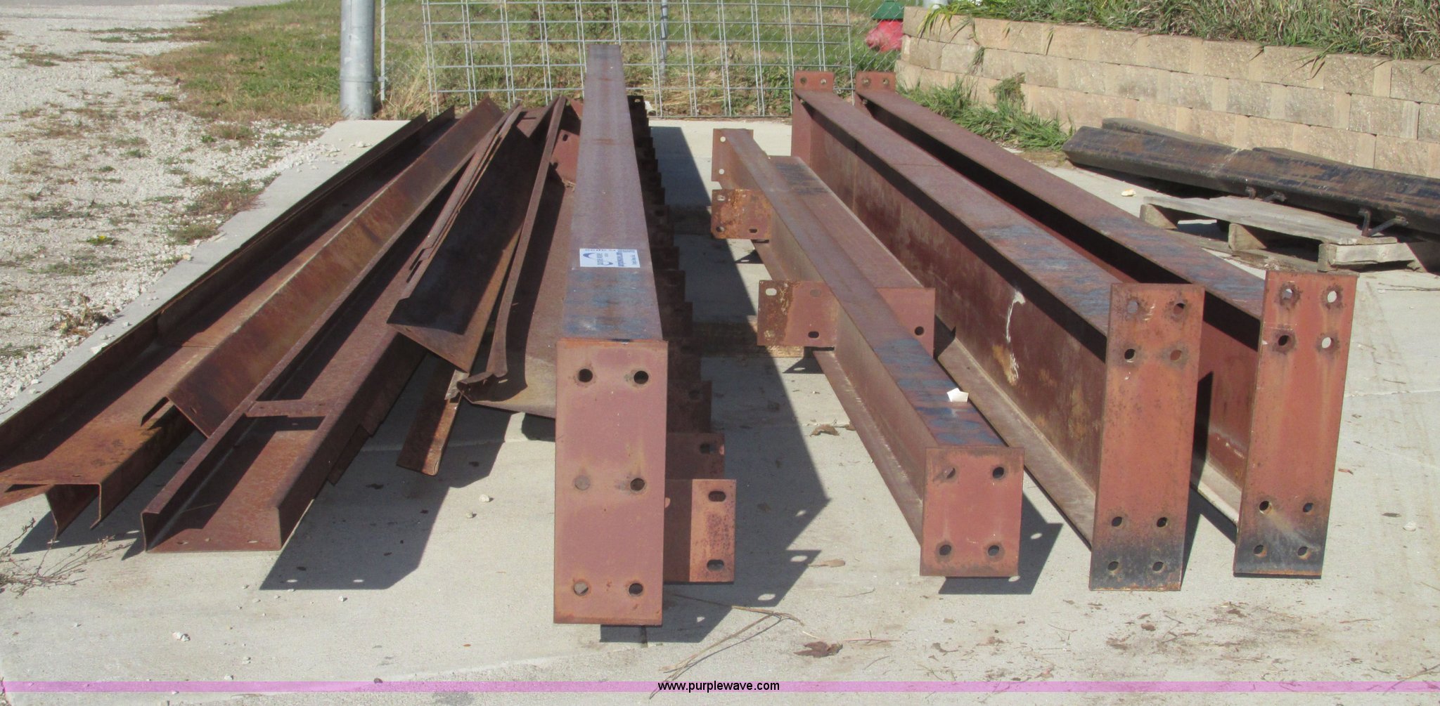 Red iron beams, perlins, and girts in Falls City, NE Item G9895 sold