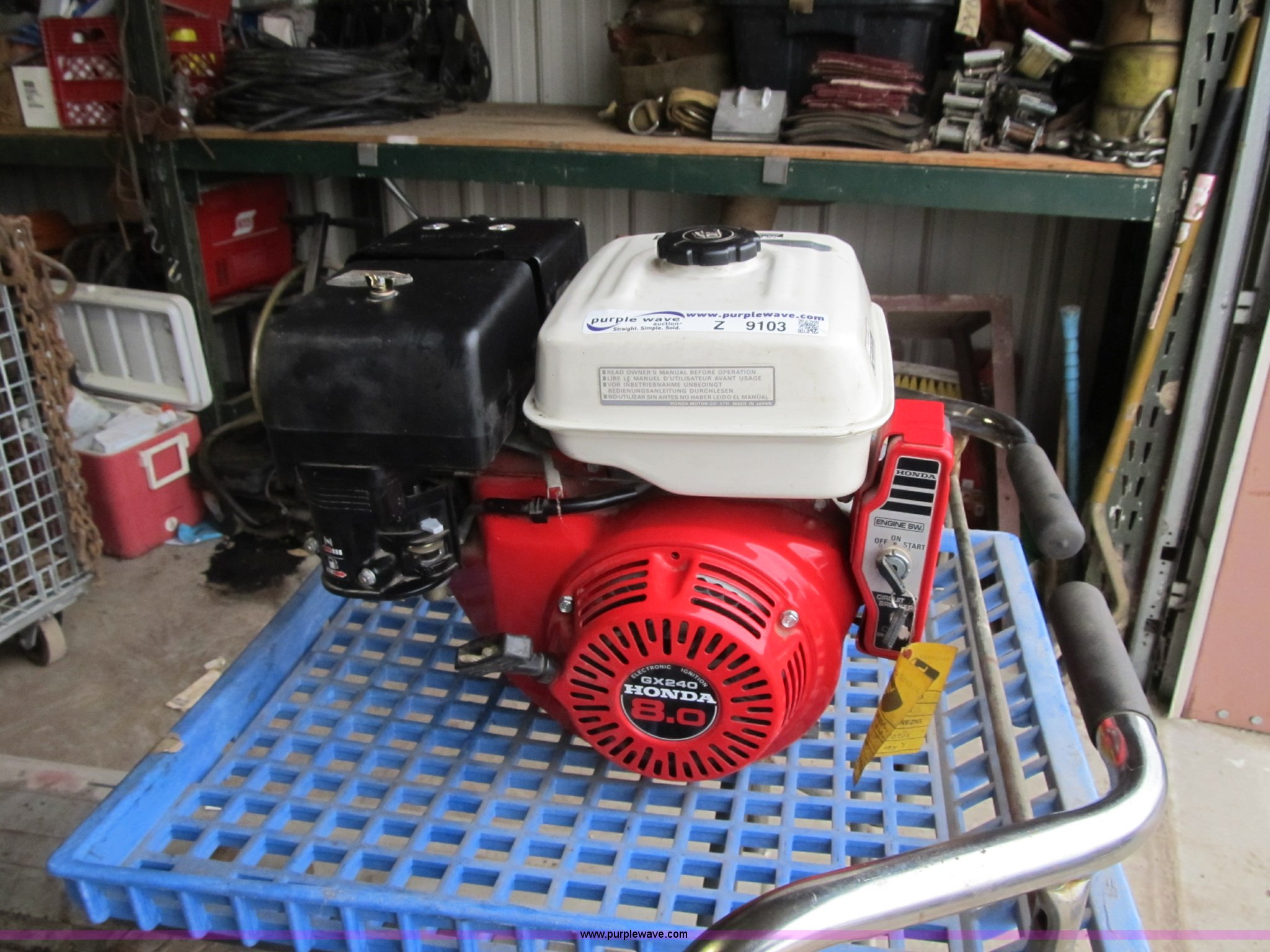 Honda GX240 gas engine in Oak Grove, MO Item Z9103 sold Purple Wave
