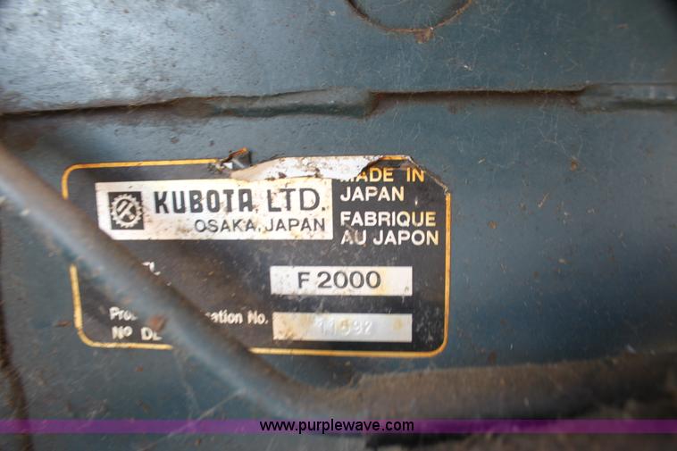 image for item H8789 Kubota F2000 lawn mower