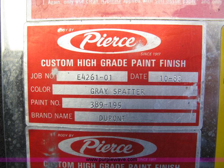 image for item H9469 1988 Pierce pumper fire truck