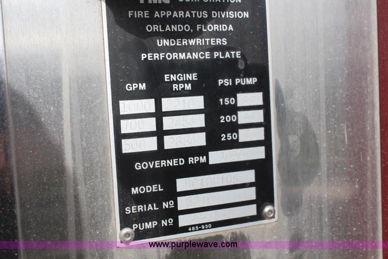 image for item I5974 1987 GMC pumper fire truck