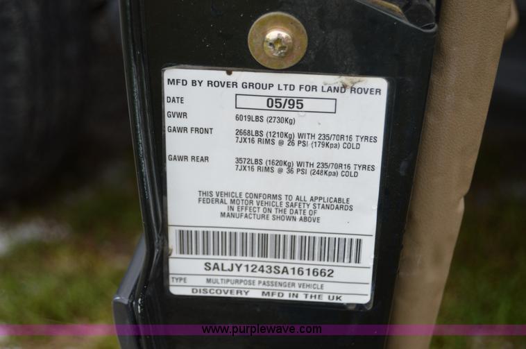 image for item I2951 1995 Land Rover Discovery SUV