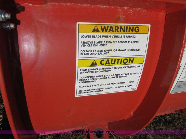 image for item F8875 Western 7.5' snow plow