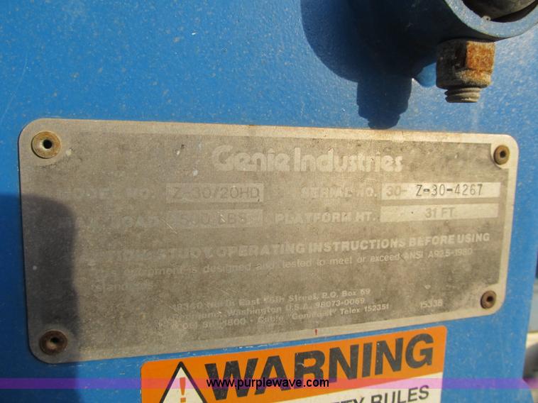 image for item F8885 Genie Z-30/20 electric boom lift