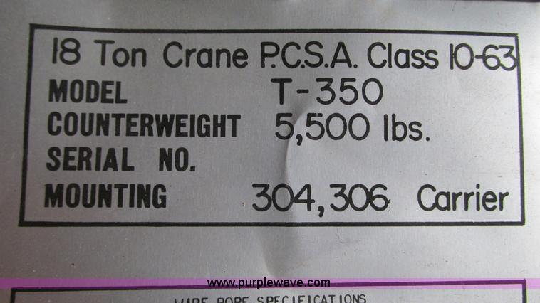 image for item G9080 1975 Bantam T350A crane