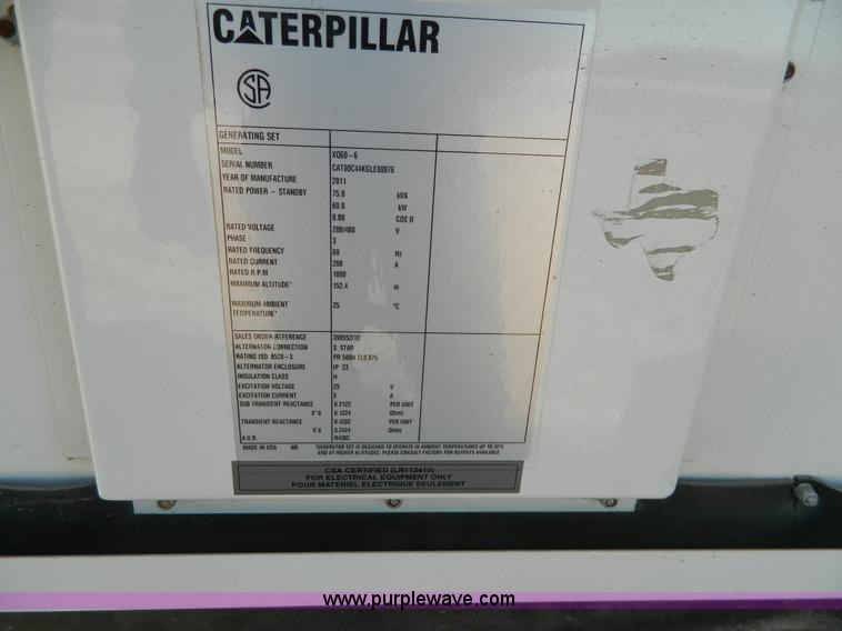 image for item H2354 2011 Caterpillar X060-6 AC synchronous generator