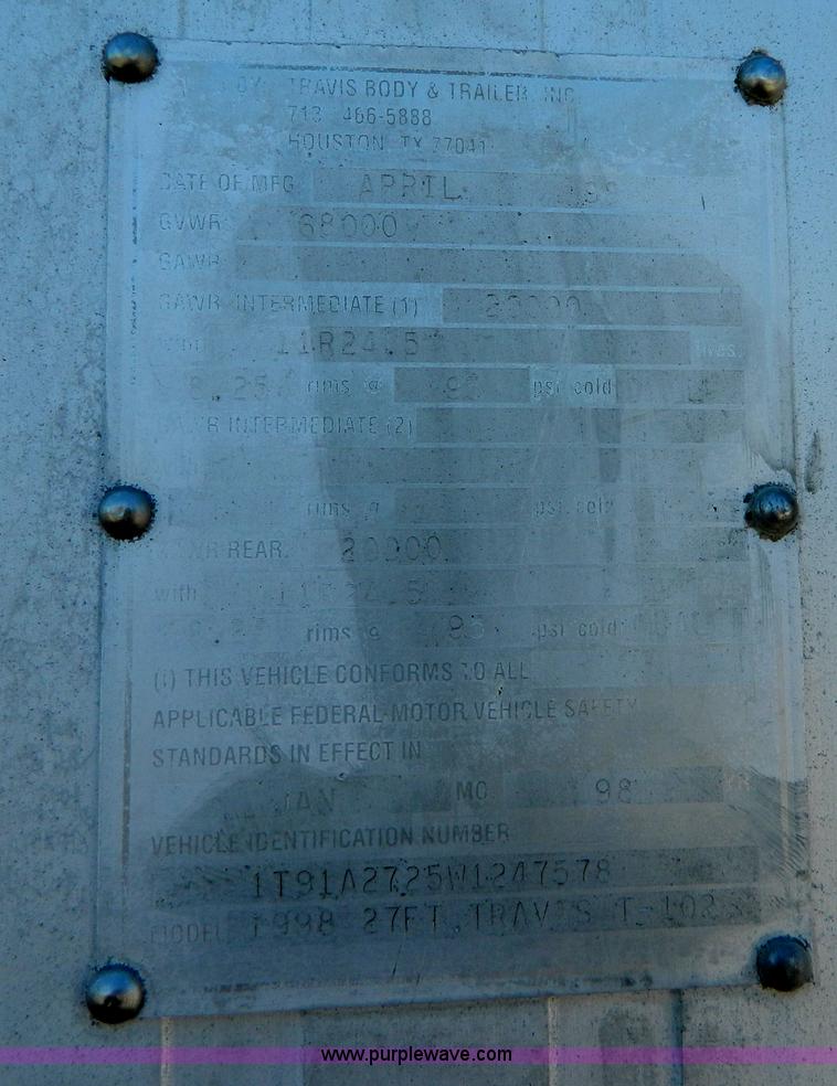 image for item H2437 1998 Travis T-102/27 end dump trailer