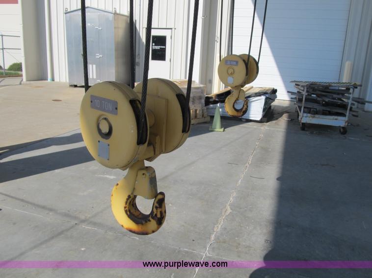 image for item Z9108 (2) 10 ton electric overhead crane hoist