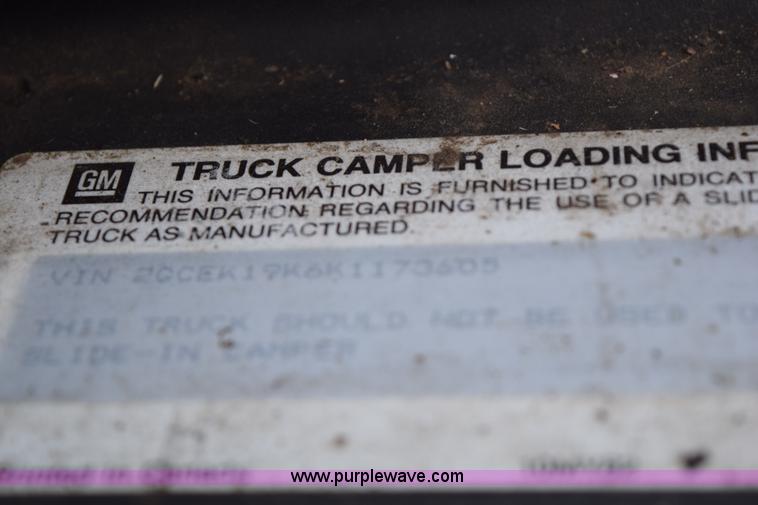 image for item I8638 1989 Chevrolet Silverado 1500 Ext. Cab pickup truck