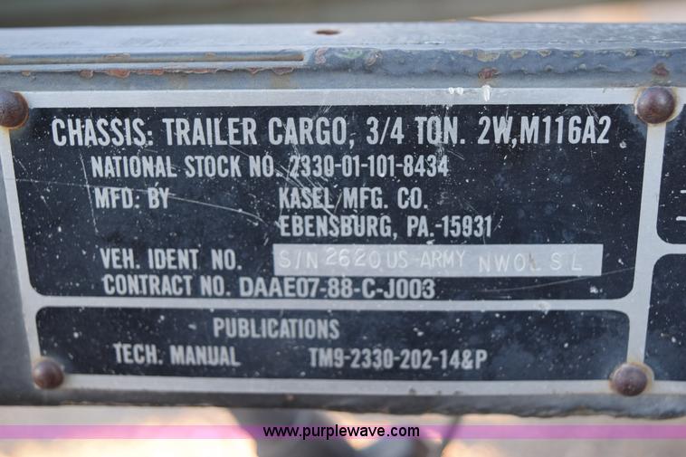 image for item I8641 1990 shop built utility trailer