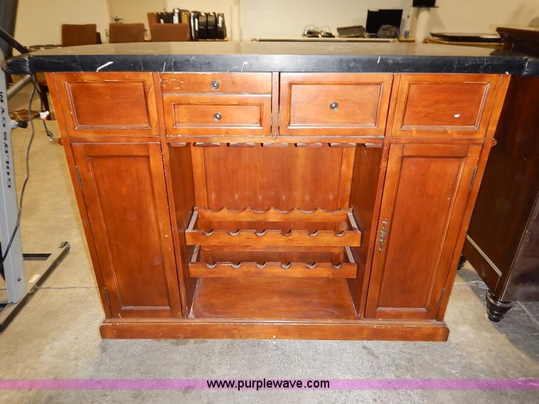 image for item AV9710 Wood and faux marble style bar