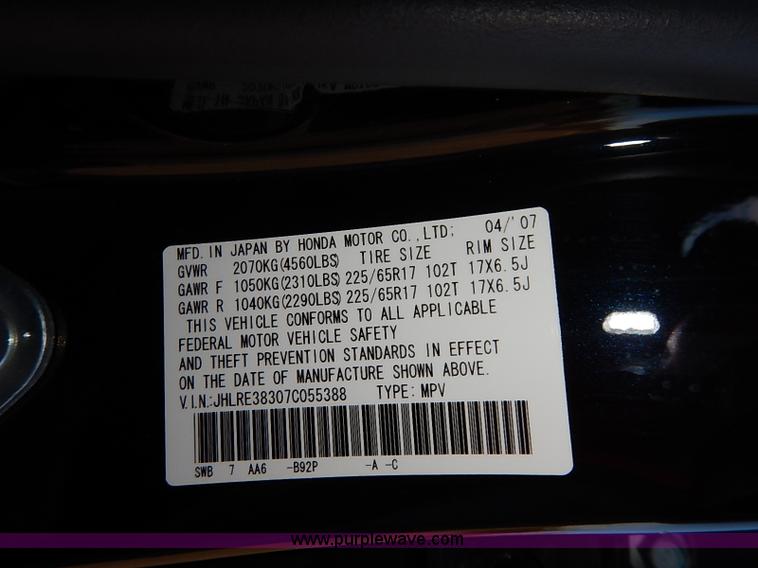 image for item I5224 2007 Honda CR-V LX