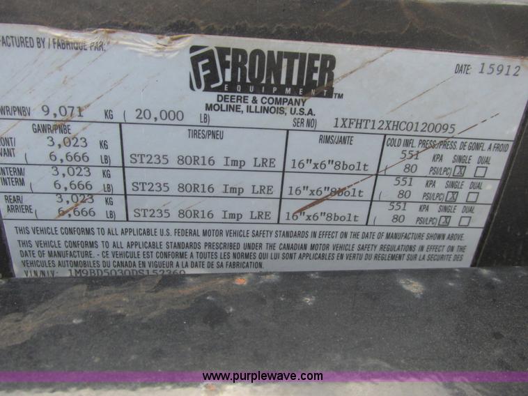 image for item A8757 2013 Frontier HT1242 header trailer