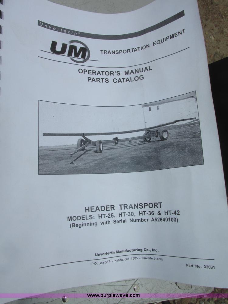 image for item G9881 2013 Unverferth HT36 Field Runner header trailer