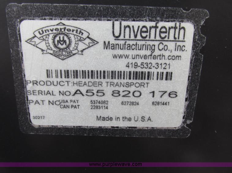 image for item G9881 2013 Unverferth HT36 Field Runner header trailer