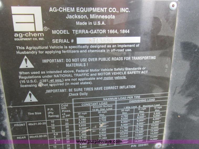image for item I8877 1996 Ag-Chem TerraGator 1844 self-propelled applicator