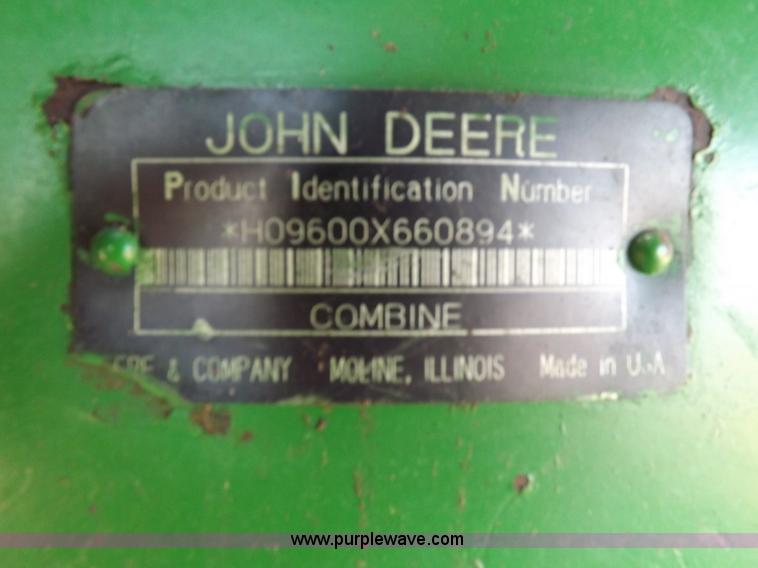 image for item K3033 1995 John Deere 9600 combine