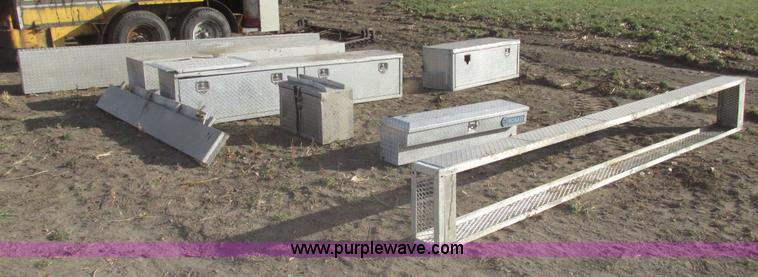 image for item AV9237 Assorted aluminum diamond plate truck boxes and accessories