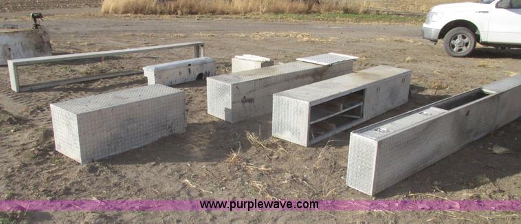 image for item AV9237 Assorted aluminum diamond plate truck boxes and accessories