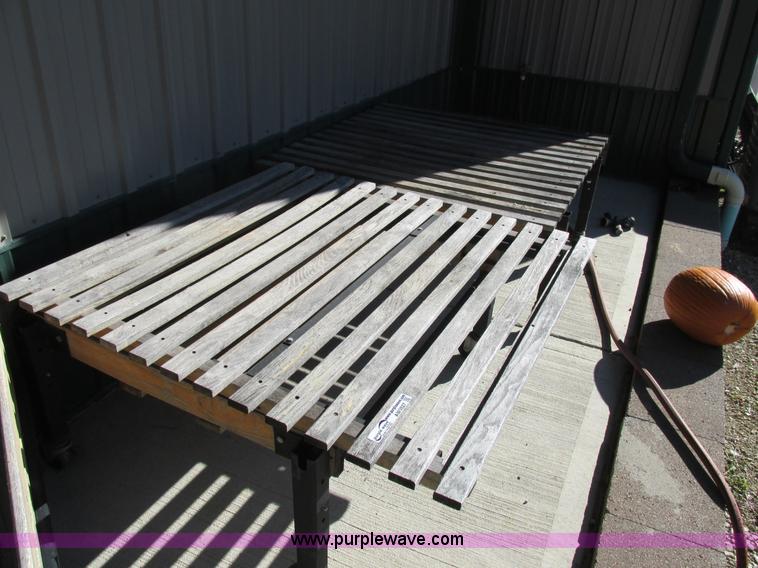 image for item AW9827 93" x 4' steel/wood tilt top display racks and tables