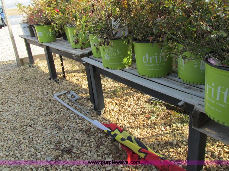 image for item AW9827 93" x 4' steel/wood tilt top display racks and tables