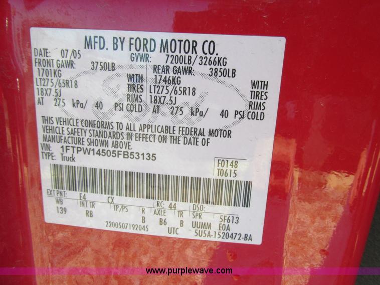 image for item AW9837 2005 Ford F150 FX4 SuperCrew pickup truck